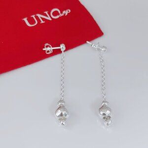 Uno de 50 Falling in Love Earring, Long Chain Earring with Rounded Bead Silver